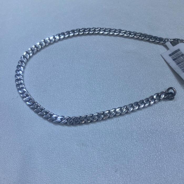 Gelang emas putih sisik naga  polos 750
