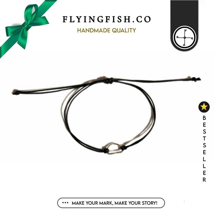 gelang tali hitam tipis bisa couple | promo