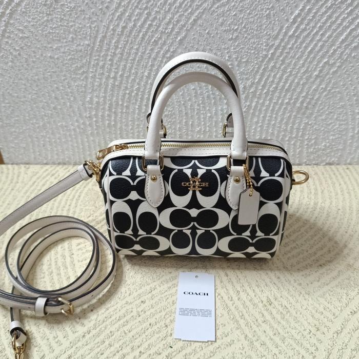 TAS WANITA CO*CH MINI ROWAN SATCHEL BLACK MULTI