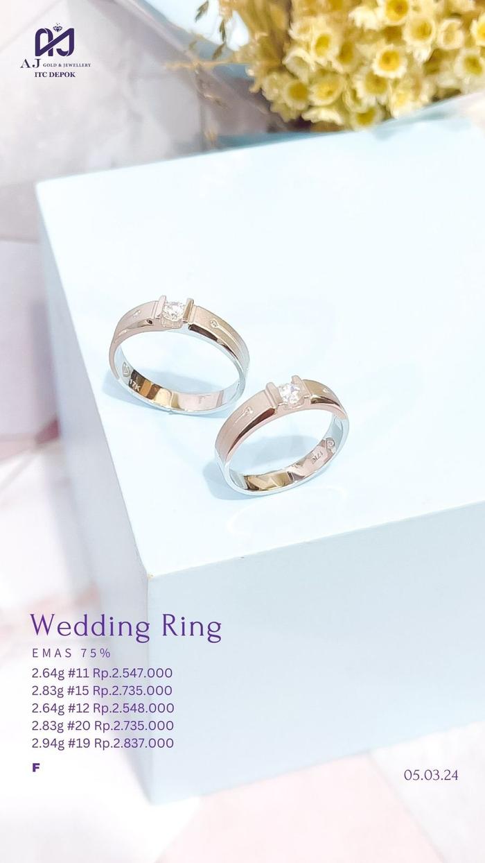 Cincin Wedding Ring Emas 75%