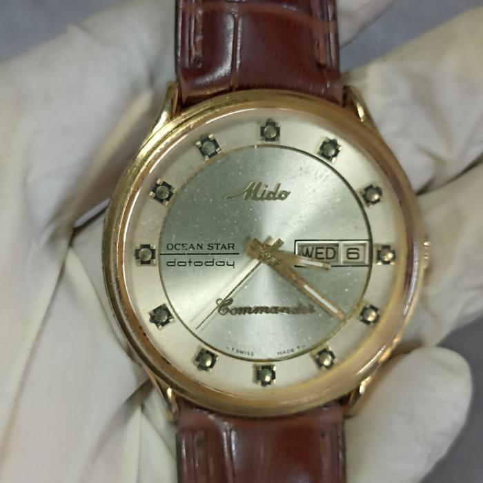 Jam Pria Automatic NET Mido Gold Plate Dial Tone Nice