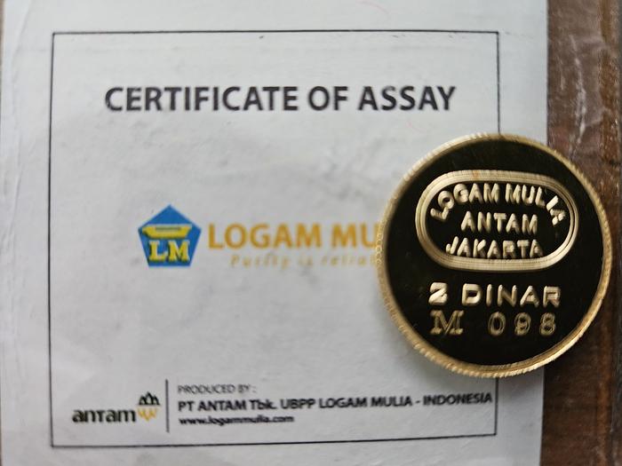 Logam Mulia (99,99%) koin 2 Dinar ANTAM 8,50 gr