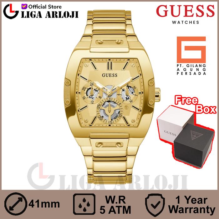 GUESS GW0456G2 Original PHOENIX Jam Tangan Pria Analog Stainless Gold