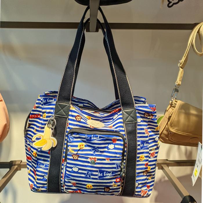 tas kipling besar biru garis2 original