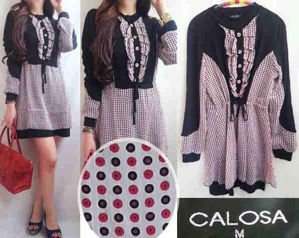 Calosa Polka Tunic Longsleeve Dress