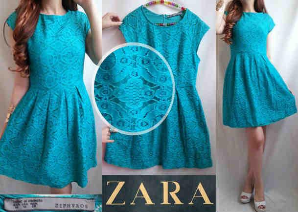 Zara Zephyros Lovely Lace GREEN Tosca Dress