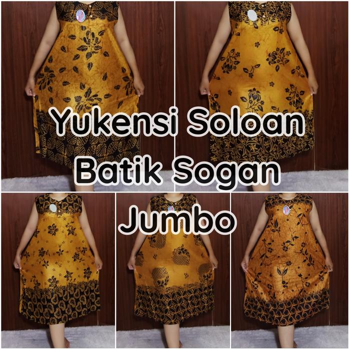 Daster Yukensi Jumbo ld 120 cm Daster Tanpa Lengan Soloan Batik Sogan