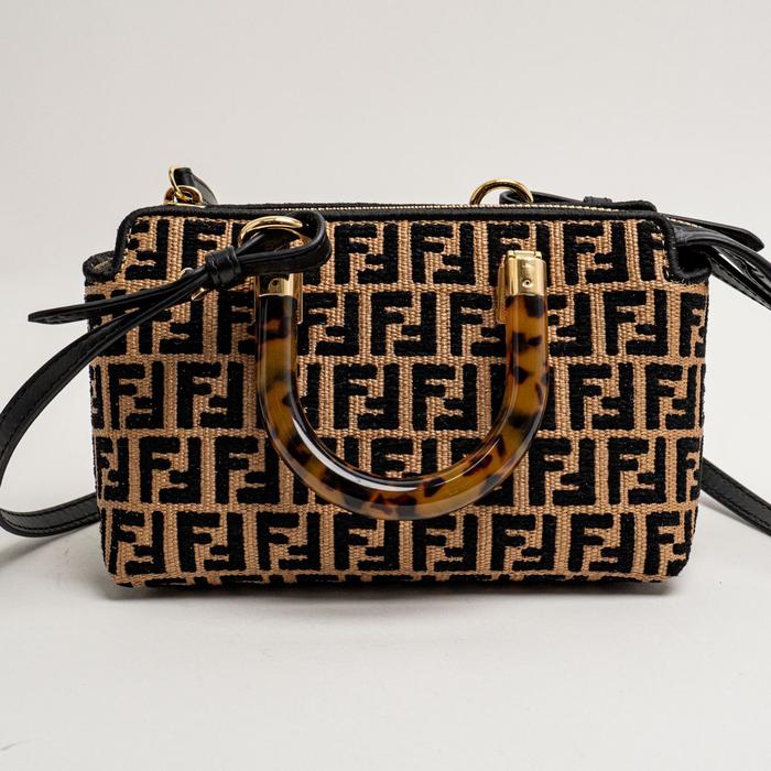Fendi By The Way Mini Raffia FF Jacquard Handbag