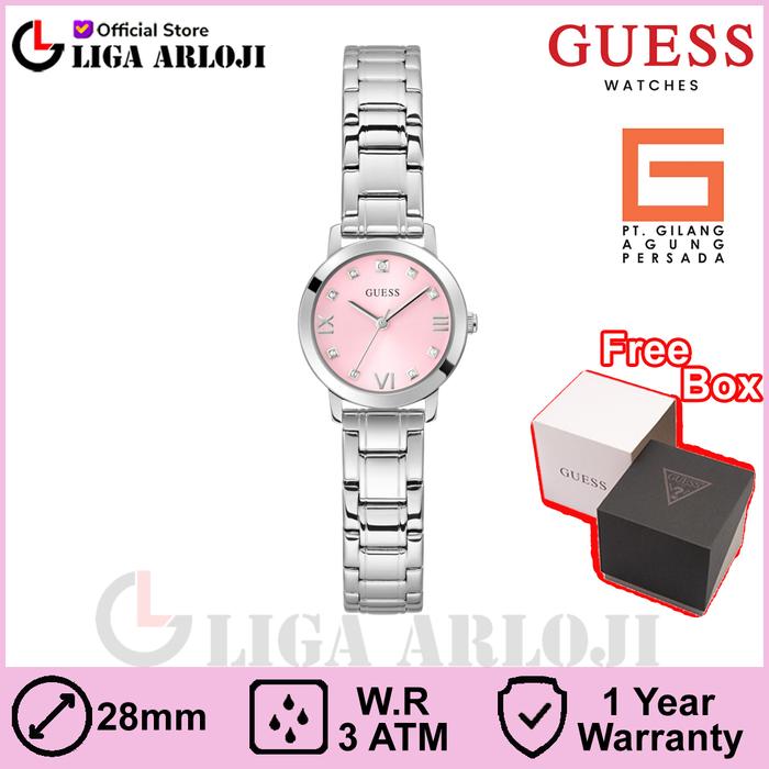 GUESS GW0532L1 Original MELODY Jam Tangan Wanita Analog Silver Pink