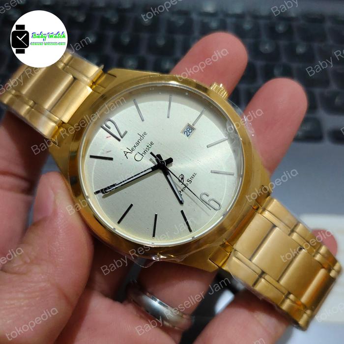 Jam Tangan Pria Alexandre Christie AC1009 AC 1009 Gold Original