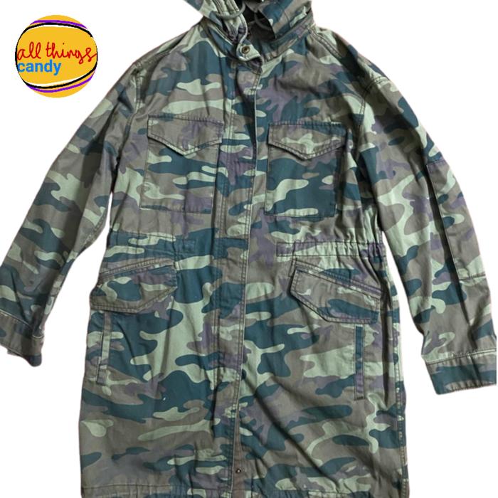 Ready Stock GAP Jacket Semi Long Coat Camo Preloved Good Condition