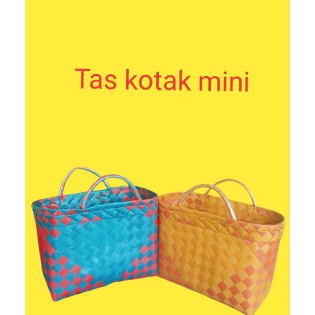 Tas anyaman plastik/TAS ANYAMAN KOTAK MINI/Tas anyaman plastik/tas