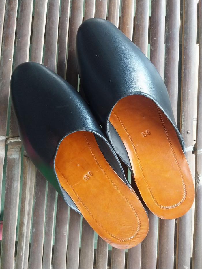 Sepatu Besan Besar Selop | Slop Dewasa Alas Kulit Jumbo Size 50