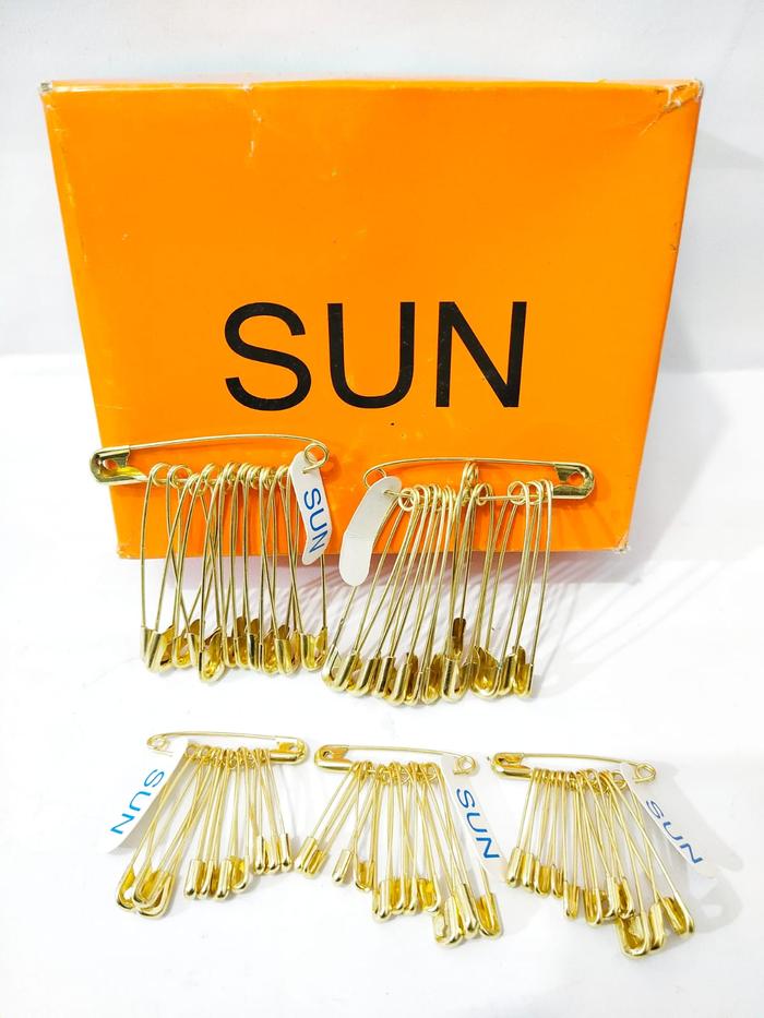 1 BOX Peniti SUN Warna  Emas / Safety Pins / Peniti Jilbab