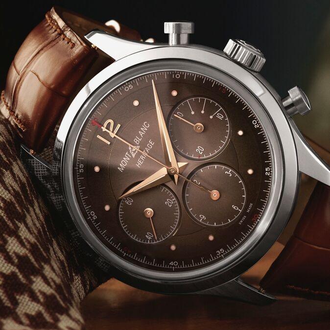 MONTBLANC Heritage Chronograph Automatic Brown Dial Watch Jam