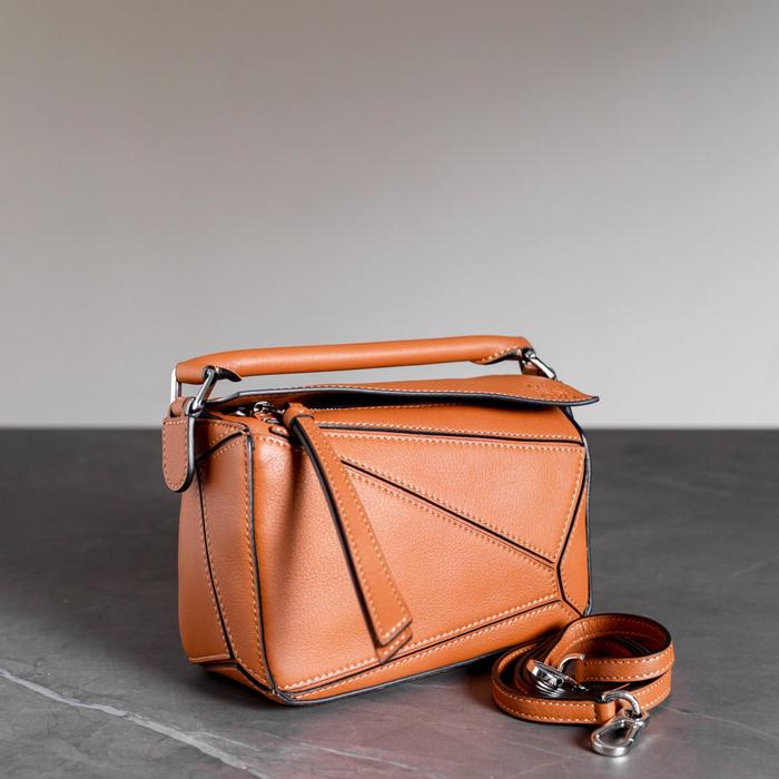 LOEWE Mini Puzzle Bag in Tan