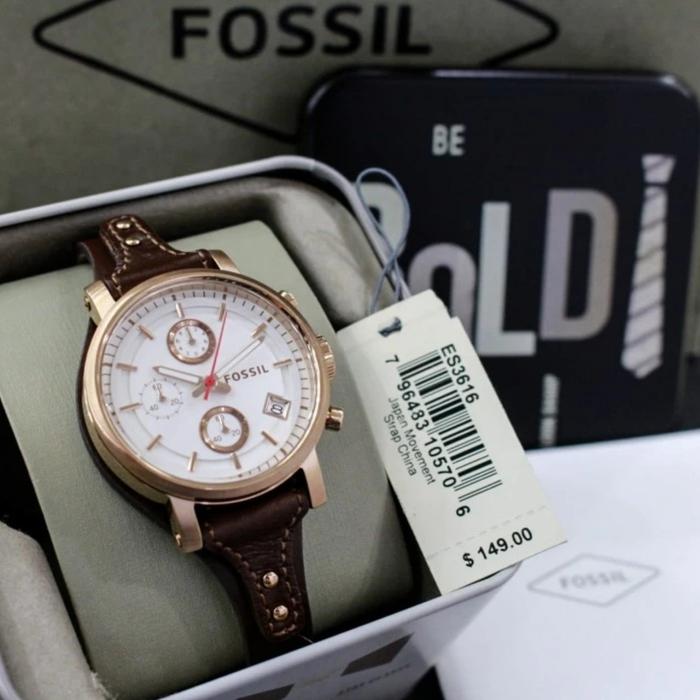 Jam Tangan Wanita ES3616 ES 3616 Watches Kulit Stainless