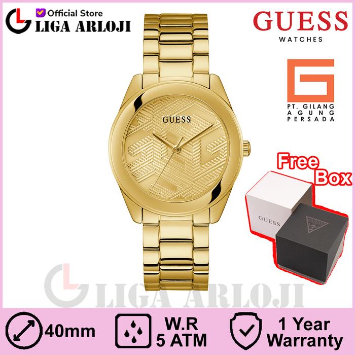 GUESS GW0606L2 CUBED Jam Tangan Wanita Analog Gold Original