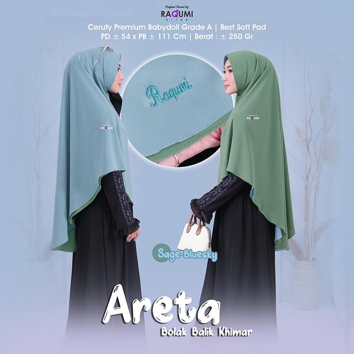 Hijab Khimar Areta Bolak Balik Original Raqumi / Khimar Instant