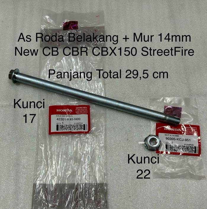 As Roda Belakang + Mur 14mm New CB CBR CBX 150 Ori AHM 42301K45N00