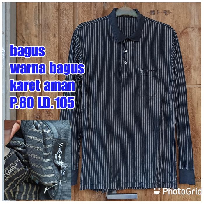 kaos polo panjang long sleeve vintage ysl yves saint Laurent salur