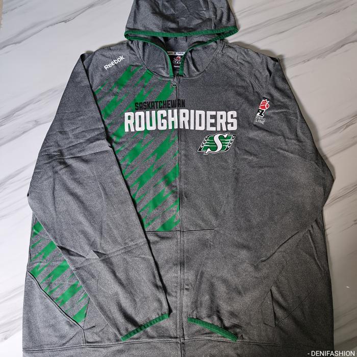 JAKET PRIA BIG SIZE BESAR REEBOK CFL SASKATCHEWAN ROUGHRIDER HODIE ORIGINAL 3XL