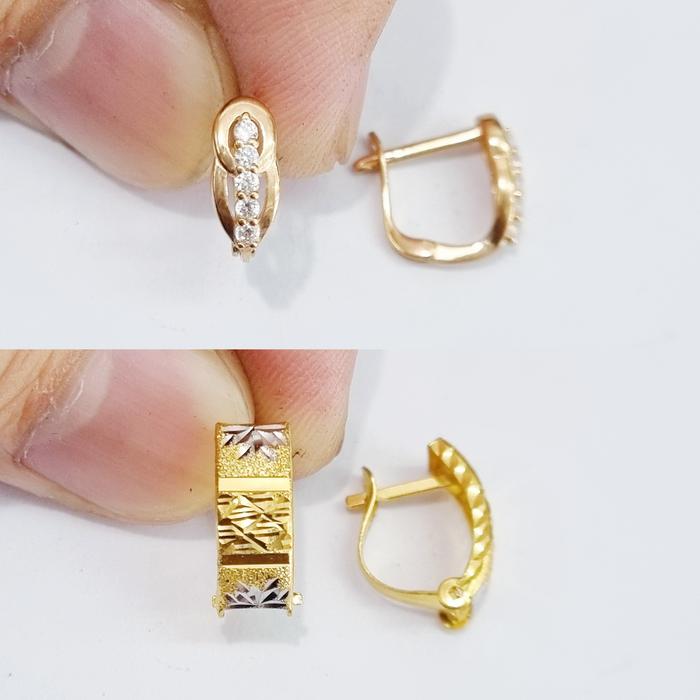 Anting Emas Klip / Jepit Plat & Variasi Kadar 30% 300 6K - B5
