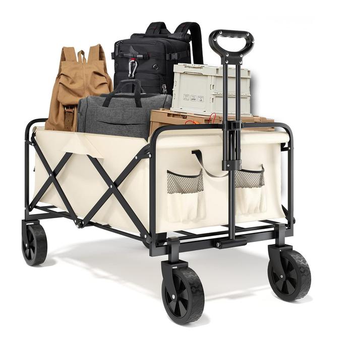 Trolley Troli Gerobak Lipat Barang Camping Beige