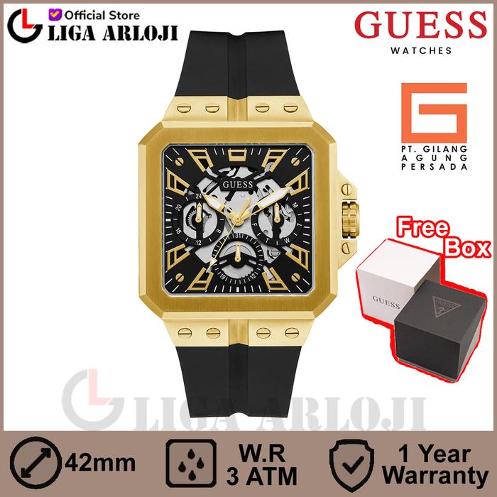 GUESS GW0637G1 Original LEO Gold Jam Tangan Pria Analog Multi Fungsi