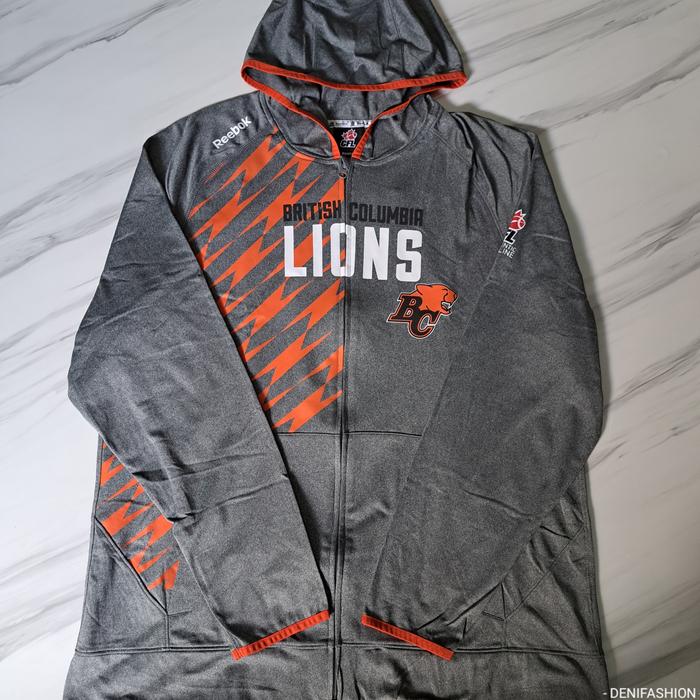 JAKET PRIA BIG SIZE BESAR REEBOK CFL BRITISH COLUMBIA LIONS HOODIE ORIGINAL 2XL