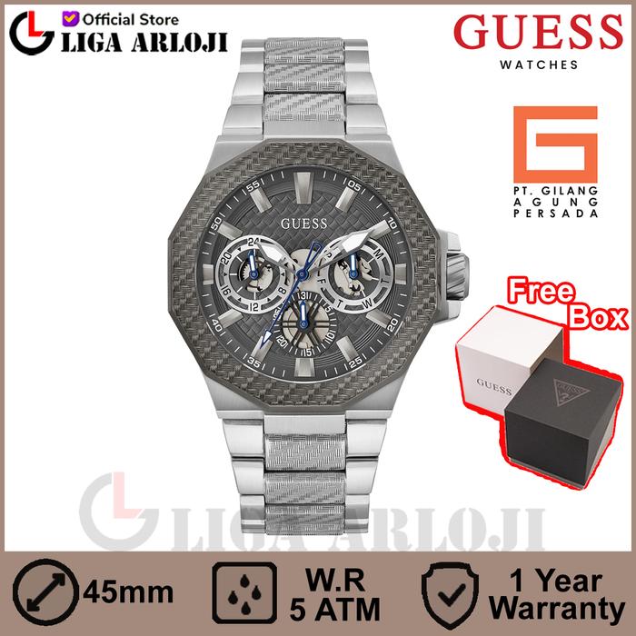GUESS GW0636G1 Original INDY Jam Tangan Pria Analog Multi Fungsi Steel