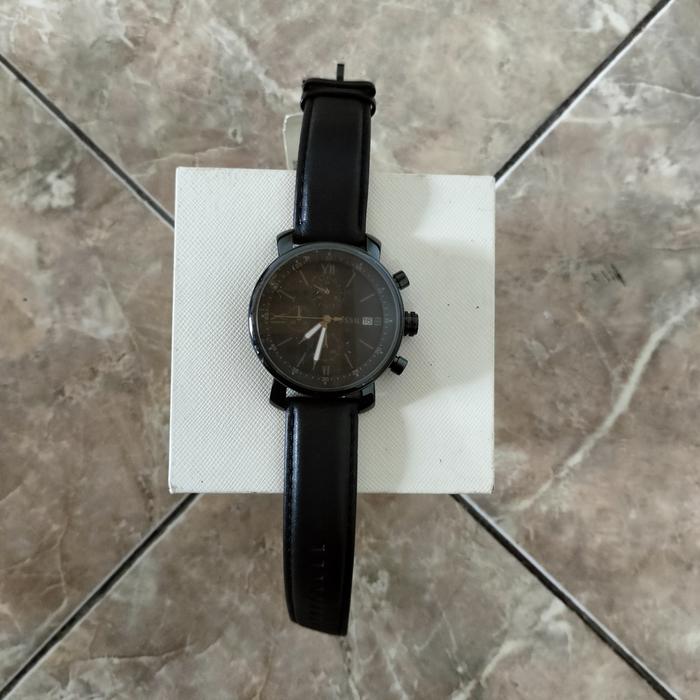 Jam Tangan Pria Branded BQ1703 Rhett Chronograph black leather