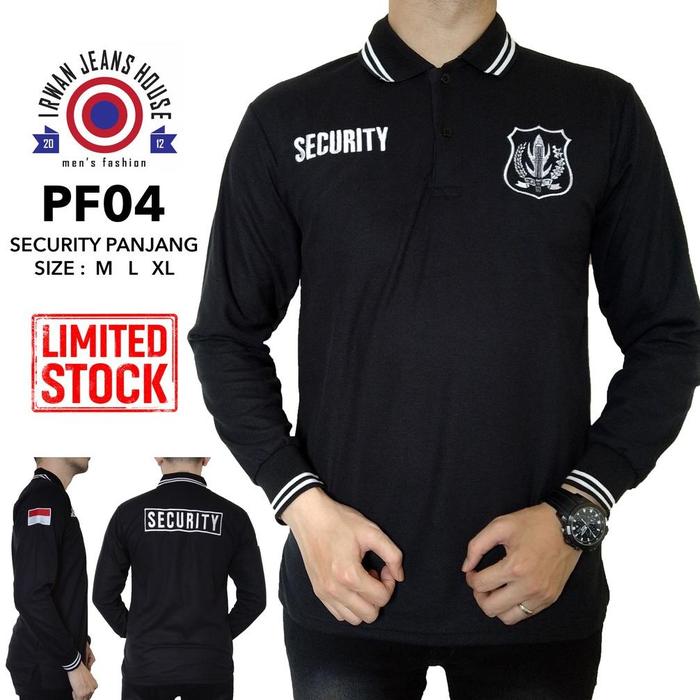 Berkualitas KAOS SECURITY LENGAN PANJANG BORDIR , BAJU KERAH SATPAM