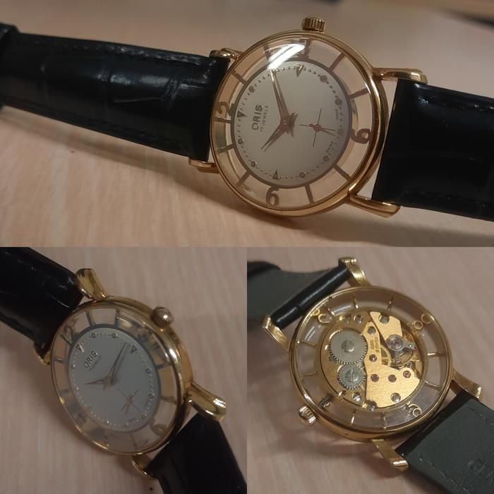 (SOLD) Oris Skeleton Sub Second Vintage Swiss Rolex Omega Longines Seiko
