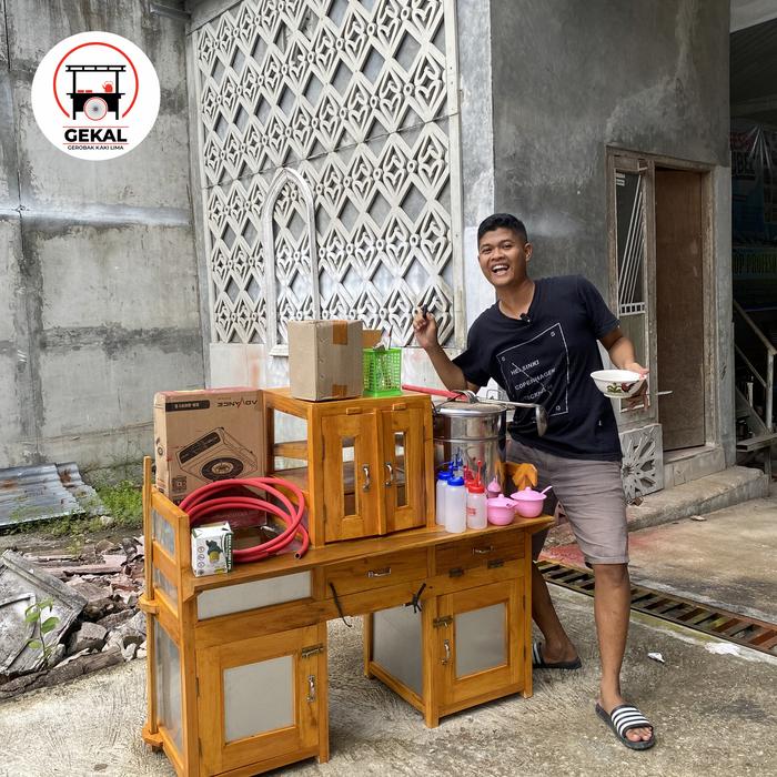 Gerobak pentol motor komplit, gerobak bakso keliling, gerobak motor bakso