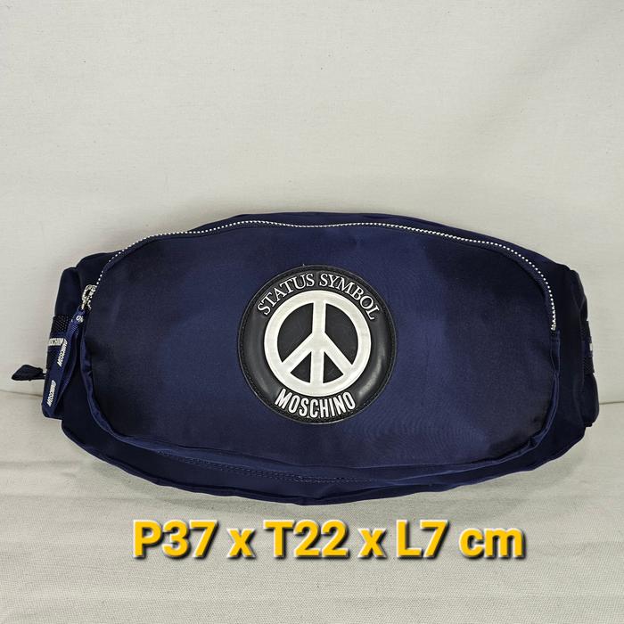 Moschino maruem Japan original waist sling crossbody bag blue unisex