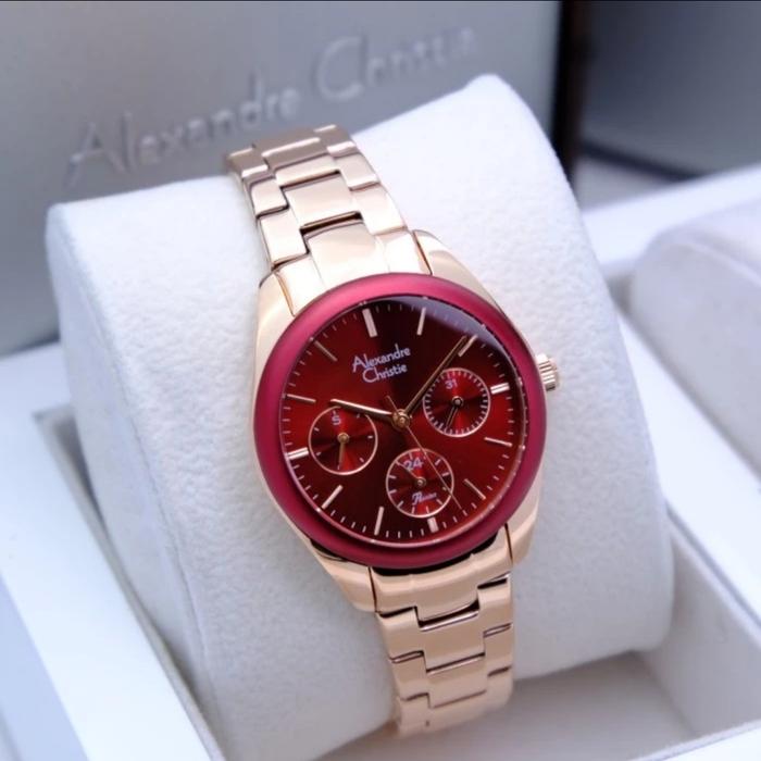 ALEXANDER CHRISTIE 2A85 AC 2A85 Ac 2A85 ROSEGOLD RED WANITA ORIGINAL