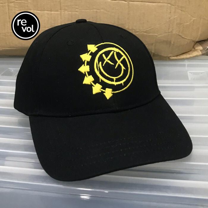 TOPI OFFICIAL BLINK 182 - YELLOW SIX-ARROW SMILEY (ORIGINAL MERCH)