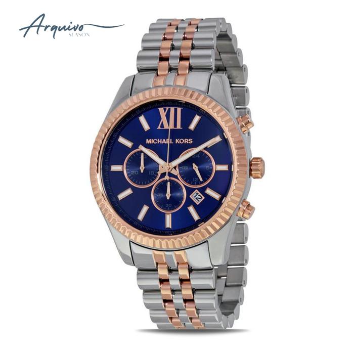 Jam Tangan Michael Kors Pria Chronograph Stainless Steel Mewah Sporty Original MK8412
