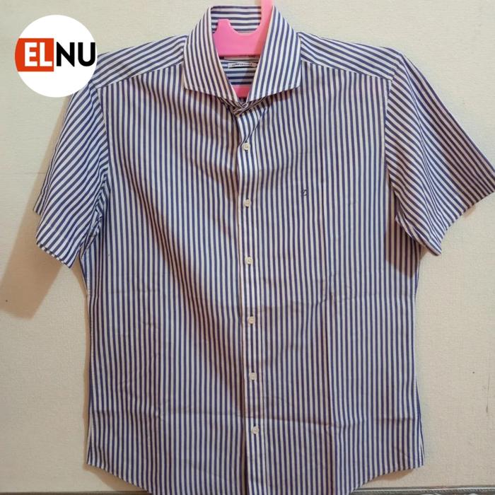 Kemeja Fashion / Kerja Garis Biru untuk Pria. Merk St. Dupont Classic