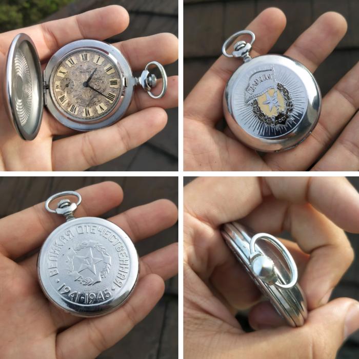 SUPER LANGKA ! vintage molnija military pocket watch jam saku rusia cccp ussr vintage kantong demang
