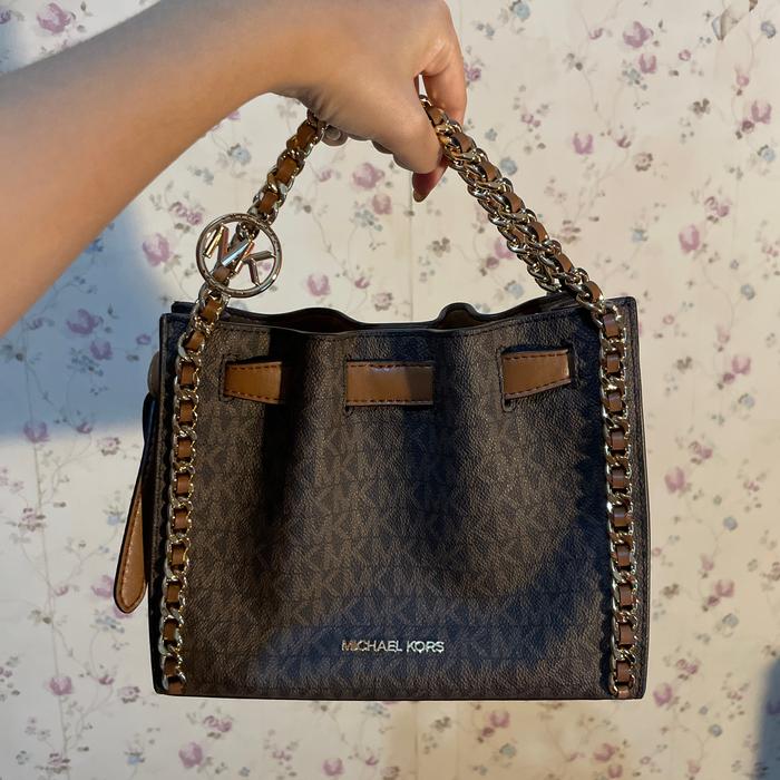 MK Mina Sling Signature Brown