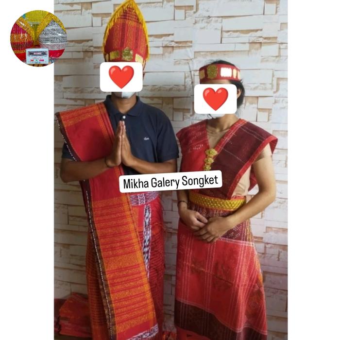 Paket Baju Adat Batak + Paket Ulos Batak Couple+Ulos Ragi Hotang-Sadum