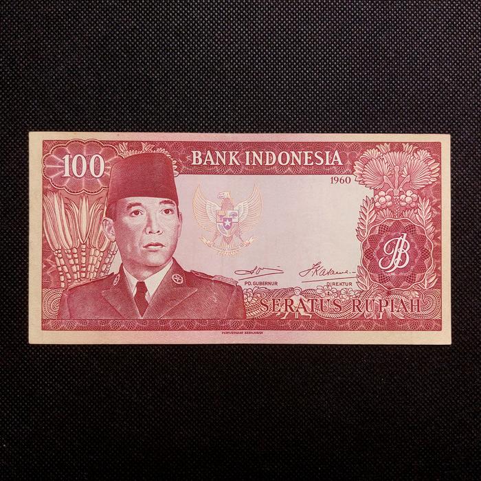 Uang Kuno 100 Rupiah Seri Soekarno Tahun 1960 Pertjetakan Kebajoran