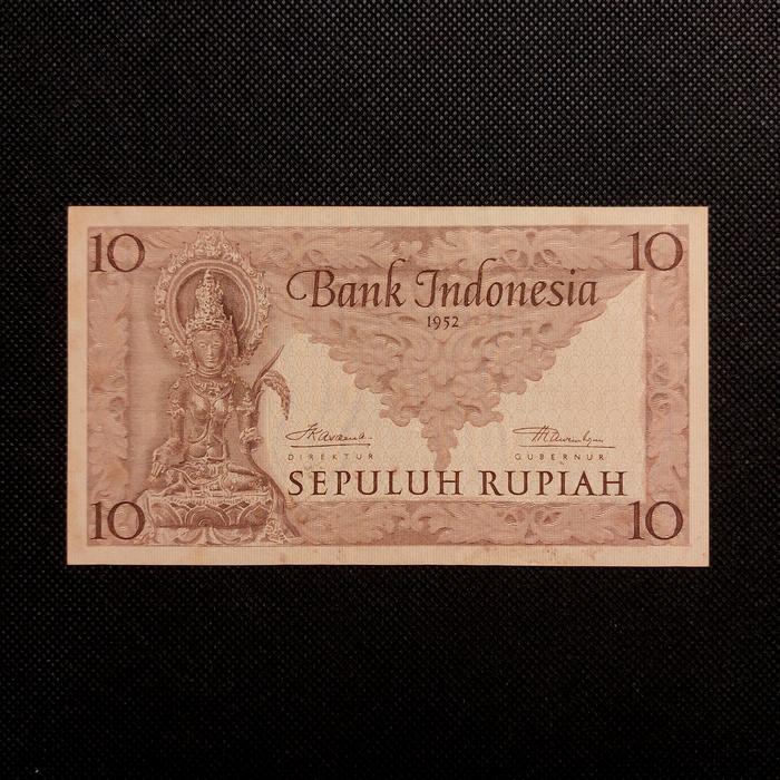 Uang Kertas Kuno 10 Rupiah Seri Budaya tahun 1952 Percetakan Kebajoran