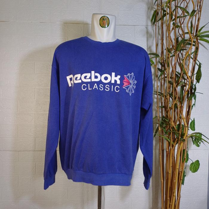 CREWNECK REEBOK CLASIC, SIZE L (SECOND BRANDED) BIRU, CN0245