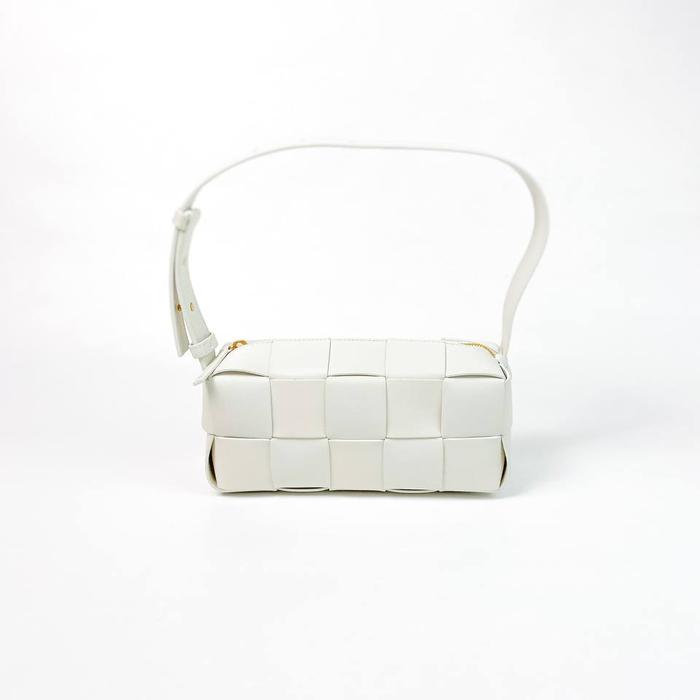bag BV tas Small Brick Cassette Intrecciato Bag White GHW