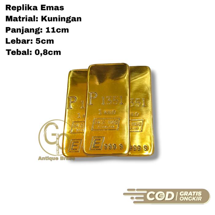 Replika Logam Mulia Emas Batangan Engel Hard London Bahan Kuningan 1kg