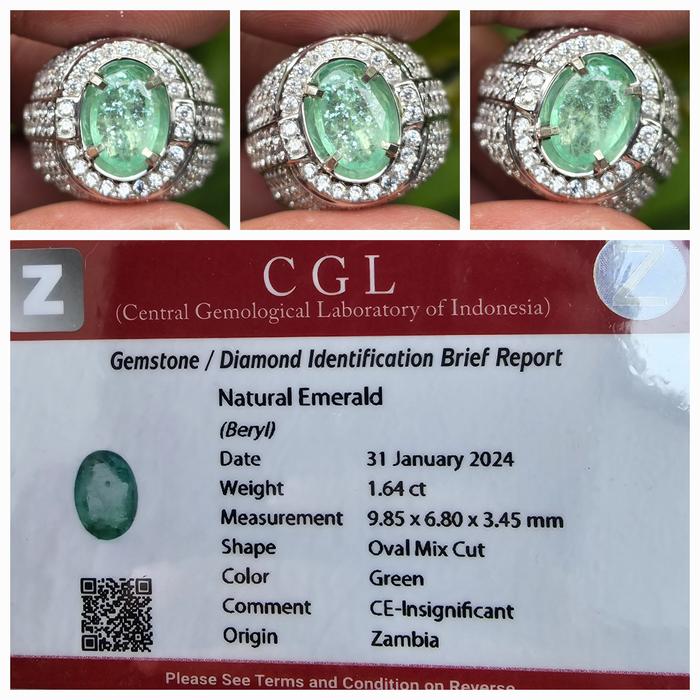 Batu Zamrud Green Emerald Beryl Insignificant Memo 1.64 crt