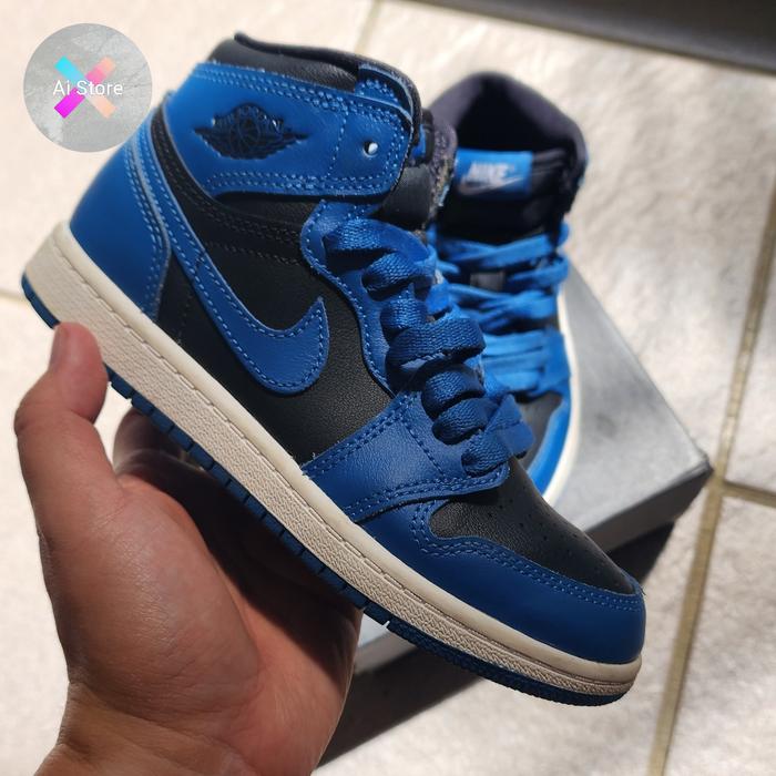 Sepatu Anak Jordan 1 High OG Dark Marine Blue PS Preloved Bekas